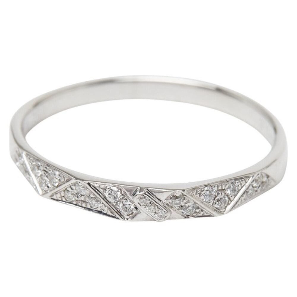 Unbranded Diamond 18K White Gold Ring Silver